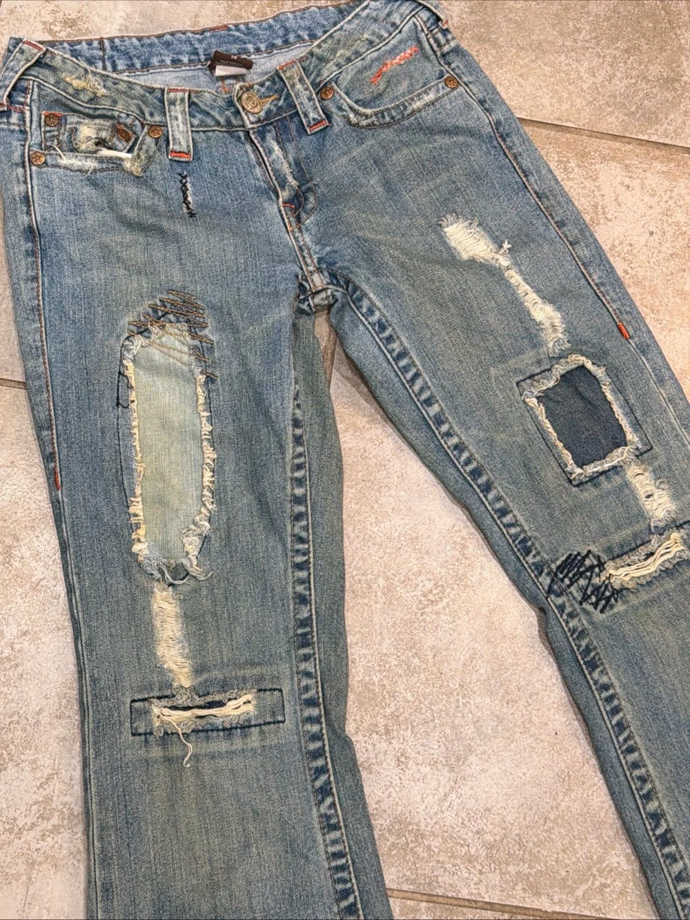 True Religion Festival Jeans Distressed/Vintage 2004 Bobby Berkley Size 28
